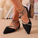 New black minimalist style sandals for summer 2026 pointed and comfortable casual women's sandals