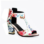 Fish Mouth High Heel Shoes Women's Summer Thick Heel Sandals Waterproof Platform Thick Sole Sexy Slim Back Zipper Hollow