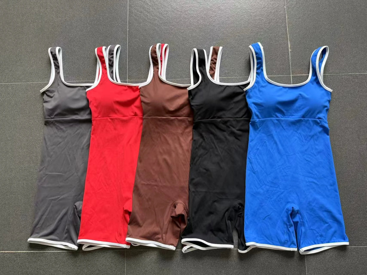 Women's Sports Jumpsuit Yoga Fitness Combination Lift Buttocks Bare Back High Elasticity Gym Sexy Sports Jumpsuit Gym Romper