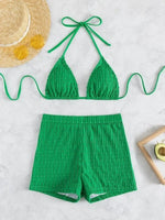 High Waist Bikini 2023 Woman White Swimsuit Women Swimwear with Shorts Bikinis Set Bathing Suits Beachwear Summer Swim Suits