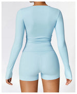 NCLAGEN Long Sleeve Workout Top Gym Pilates Clothes Women Active Wear Sports Shirt Elastic Fitness Yoga Clothing Running Shirts