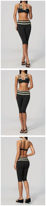 Yoga Set 2PCS Fitness Set Women's Tracksuit Sports Outfits Workout Clothes Female Running Capri Pants Gym Suit Athletic Wear