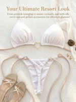 Metal Heart-shaped Halter Mini Micro Thong Bikini Female Swimsuit Women Swimwear Two-pieces Bikini Set Bather Bathing Suit Swim