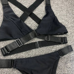Sexy Adjustable Buckle Bandage Vevlet Bikini 2025 Women Swimsuit Female Bikinis Swimwear Two Pieces Bikini Set Bathing Suit Swim