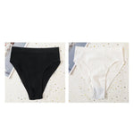 2Pcs/Set Seamless Panties High Waist Briefs Women High Leg Cut Panties Female Underpants Sexy Lingerie Solid Color Underwear S-L
