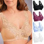 Women Lace Bra Plus Size Push Up Underwear Crop Top S-6XL Seamless Brassiere Female Lingerie Sexy Front Closure Bralette
