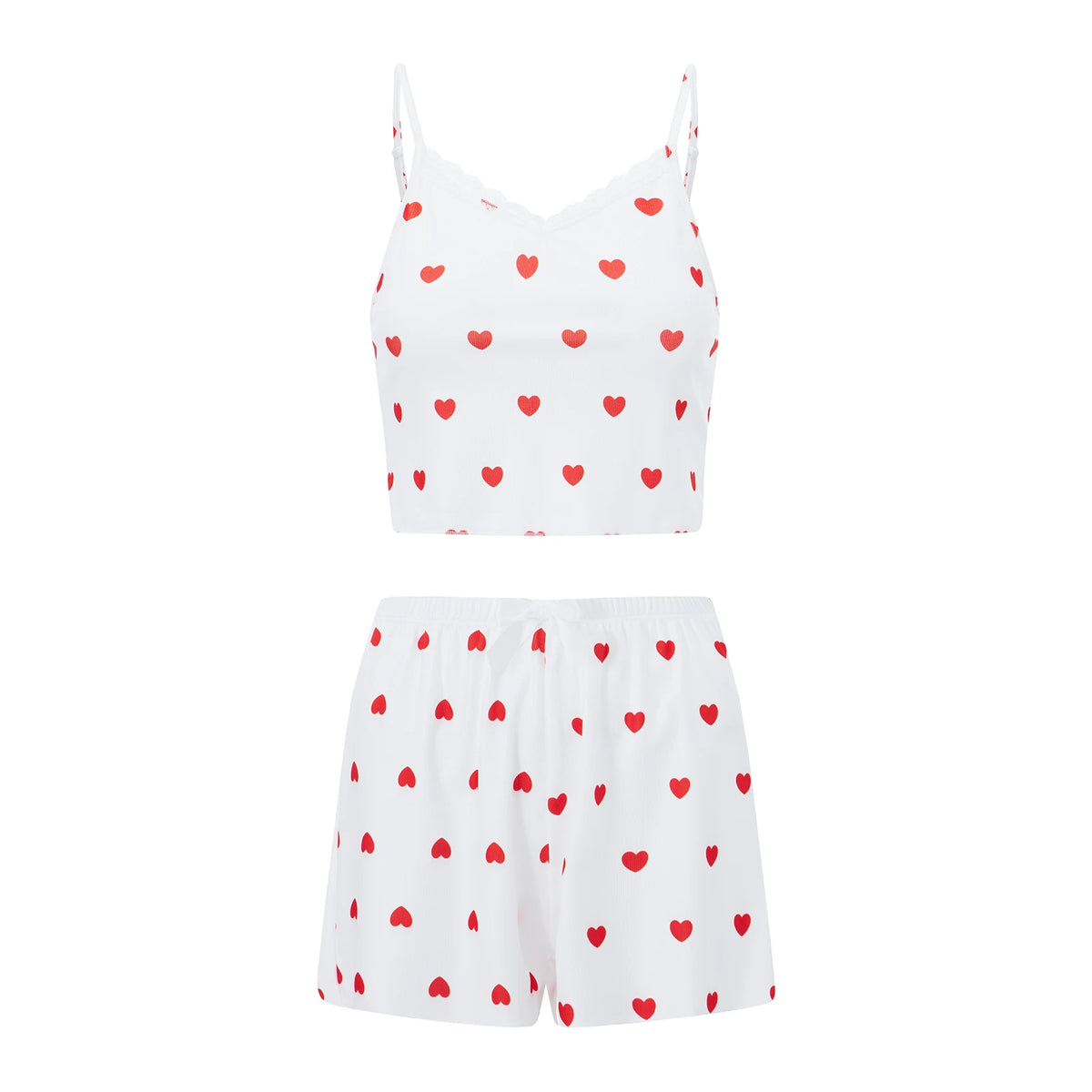 Women Pajamas Set 2 Pieces Loungewear Suits Floral Print Lace Trim Camisoles Tank Tops and Shorts Outfits Summer Sleepwear