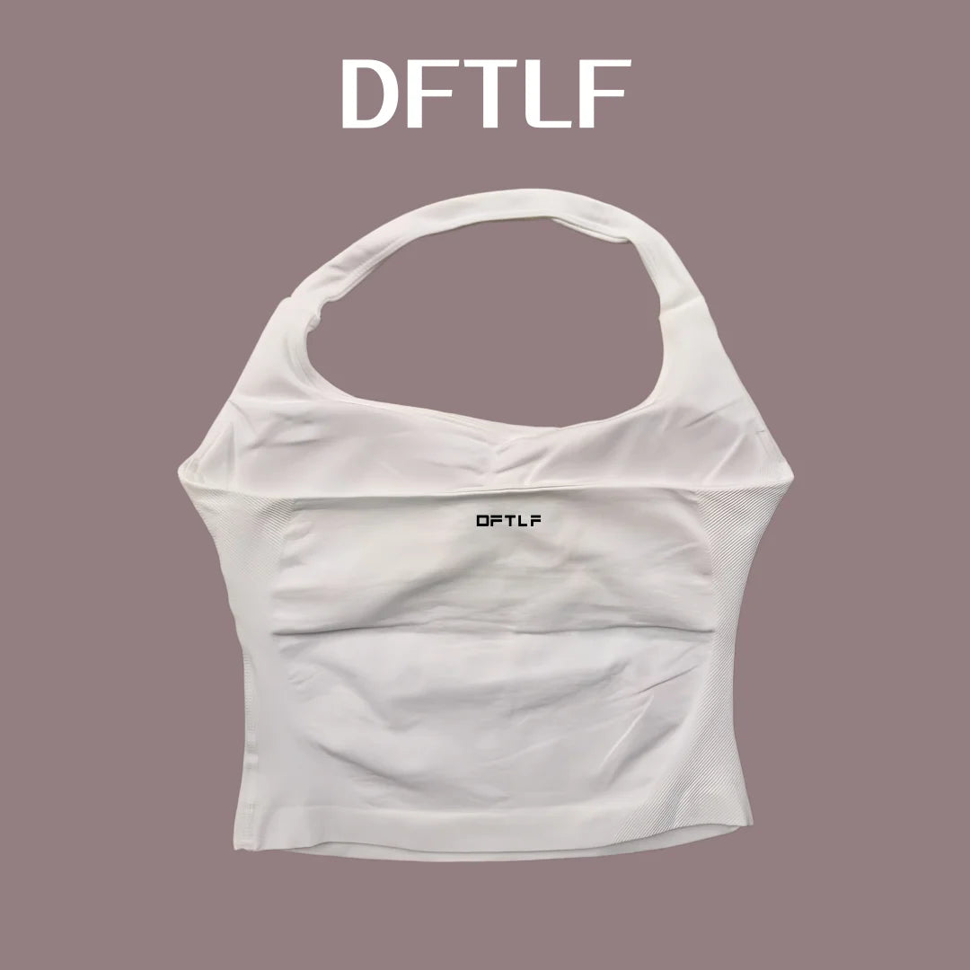 DFTLF Impact Halter Top Women Gym Clothing Backless Seamless Sports Yoga Vest Running Fitness Workout Sleeveless Tank Top