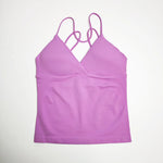 NCLAGEN Gym Yoga Tops Women Vision Twist Front Longline Top Quick Dry Thin Strap Workout Vest Push-up Pilates Fitness Tank