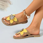 Shoes for Women Summer Fashion Slip on Round Toe Non-slip Flats Sandals Casual Beach Sandals