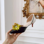 New 2027 Fashion Womens Floral Pointed Toe Flowers Stilettos Lady Mid Heel Shoes Mixed Colors Sandals Pumps Wedding Bridal Heels