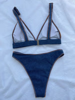 Sexy Denim Bikinis 2025 Brazilian High Cut Bikini Female Swimsuit Women Swimwear Two-pieces Bikini Set Bathing Suit Swim Lady
