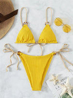 Light Blue Ribbed Swimwear String Bikinis Sets Woman 2026 Sexy Swimsuit Ring Bathing Suit Brazilian Micro Bikini Thong Donna