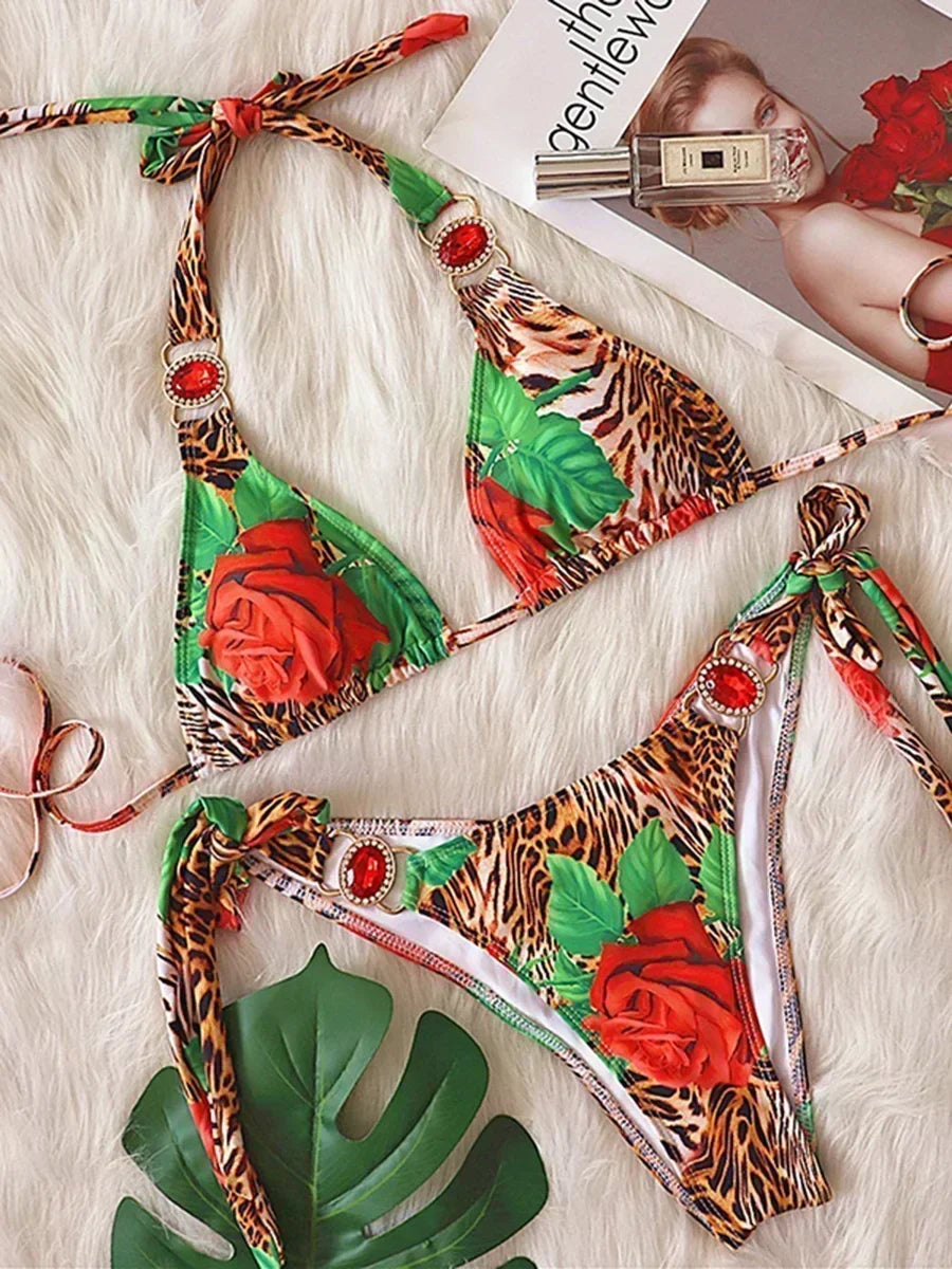 Halter Crystal Rhinestone Diamond Bikini 2026 Female Swimsuit Women Swimwear Two Pieces Bikini set Brazilian Bathing Suit Swim