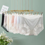 Plus Size M-3XL Underpants Summer One-piece Underwear Ice Silk Seamless Women's Panties Sexy High Waist Breathable Thin Briefs