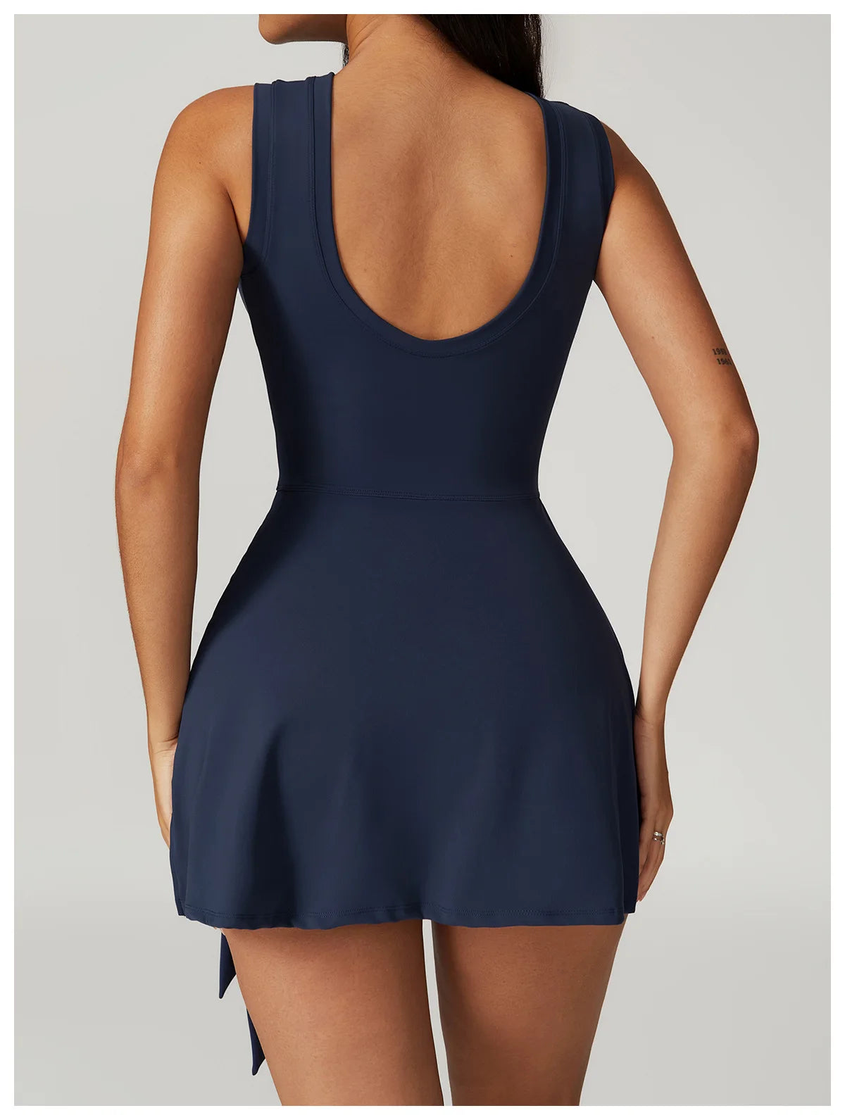 Tennis Dress Slim Tennis Dresses Woman Home Clothing Simple Style Casual Bodycon Mini Sleeveless Solid Color Leace-up Vestidos