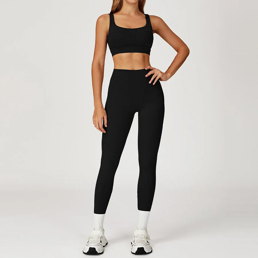 New Yoga Set 2Pcs Women No Logo Tank Tops High Waist Seamless Shorts Workout Outfit Fitness Gym Clothes Workout High quality