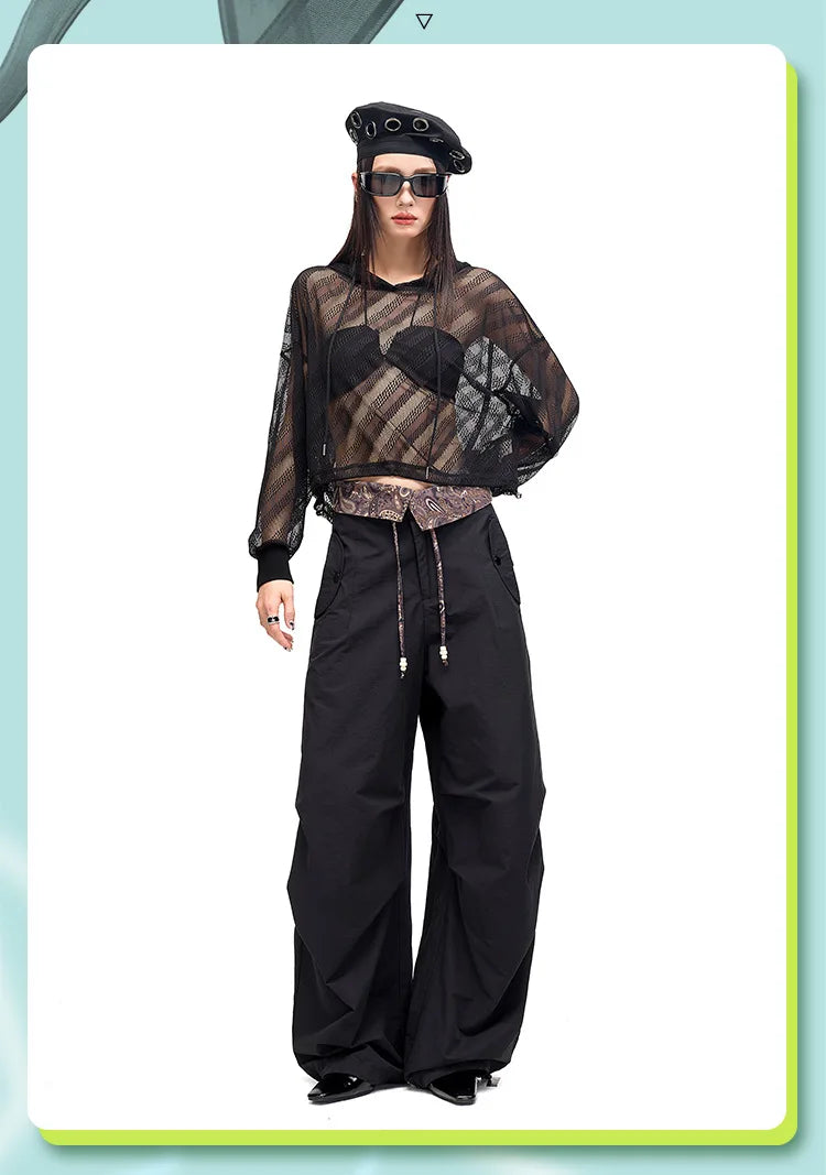 Lazy sun protection long-sleeved T-shirt summer pure lust hottie thin loose air-conditioned blouse hollow top