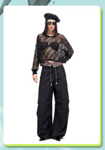 Lazy sun protection long-sleeved T-shirt summer pure lust hottie thin loose air-conditioned blouse hollow top