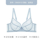 French Women's Push Up Hot Bra Unlined Lace Sheer Underwire Multiway Everyday Bra Polka Dot Unlined Minimizer 2024 OWD6103