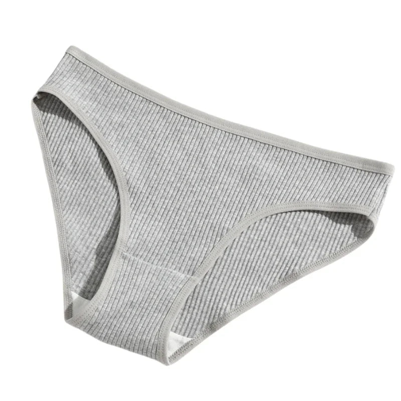 4Pcs/Set Cotton Panties For Women Low Rise Underwear Breathable Briefs Solid Color Sports Underpants Female Lingerie