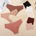 1Pack Women Low-Rise V-Front Ice Silk Seamless Briefs Panties Invisible No Lines Underwear Summer Soft Sexy Lingerie XS-XL
