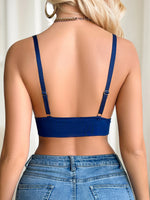 Sexy semi transparent blue bra with polka dot lace retro style without steel ring women underwear without padding LingerieMR3074