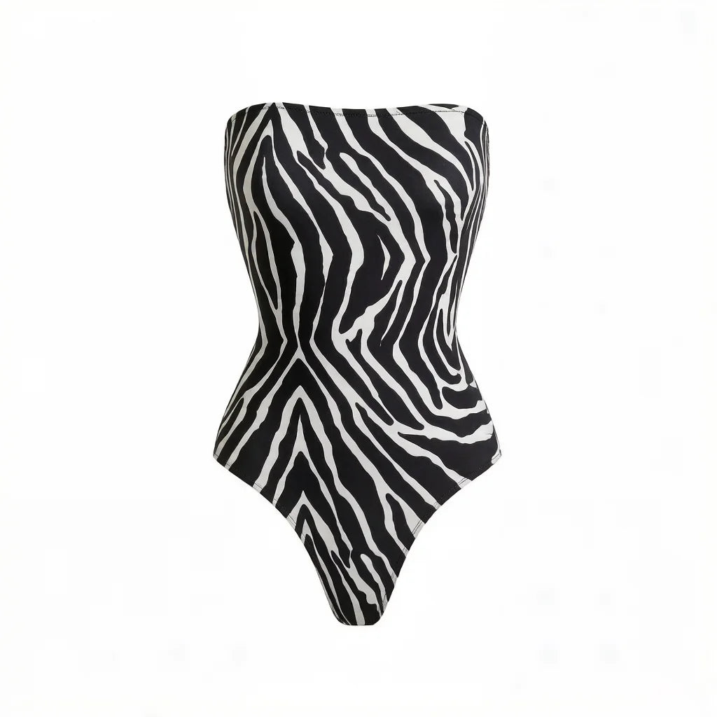 New Zebra Leopard Printed Swimsuit With Cover Up Women Swimwear Sexy Swim Suit Bikinis Female Bodysuit Bathing suit Beachwear