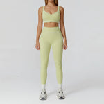 2PCS Yoga Set Gym Clothes Outdoor Sports Outfits Women Tracksuit Gym Fitness Suits Workout Long Sleeved Flared Pants Sportswear