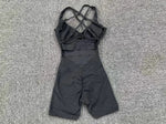 Adjustable double straps Open backV shape back design Scrunch butt No front seam Flatlock InseamRemovable pads BODYSUIT
