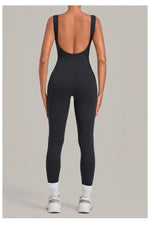 Women's Seamless Yoga Jumpsuits Fitness Sports Hip-lifting Beauty Back Sleeveless One-Piece Training Workout Running Bodysuits