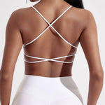 Solid Color cross back Women Fitness Sport bra top soft tight Comprehensive training jogging gym yoga underwear With chest pad