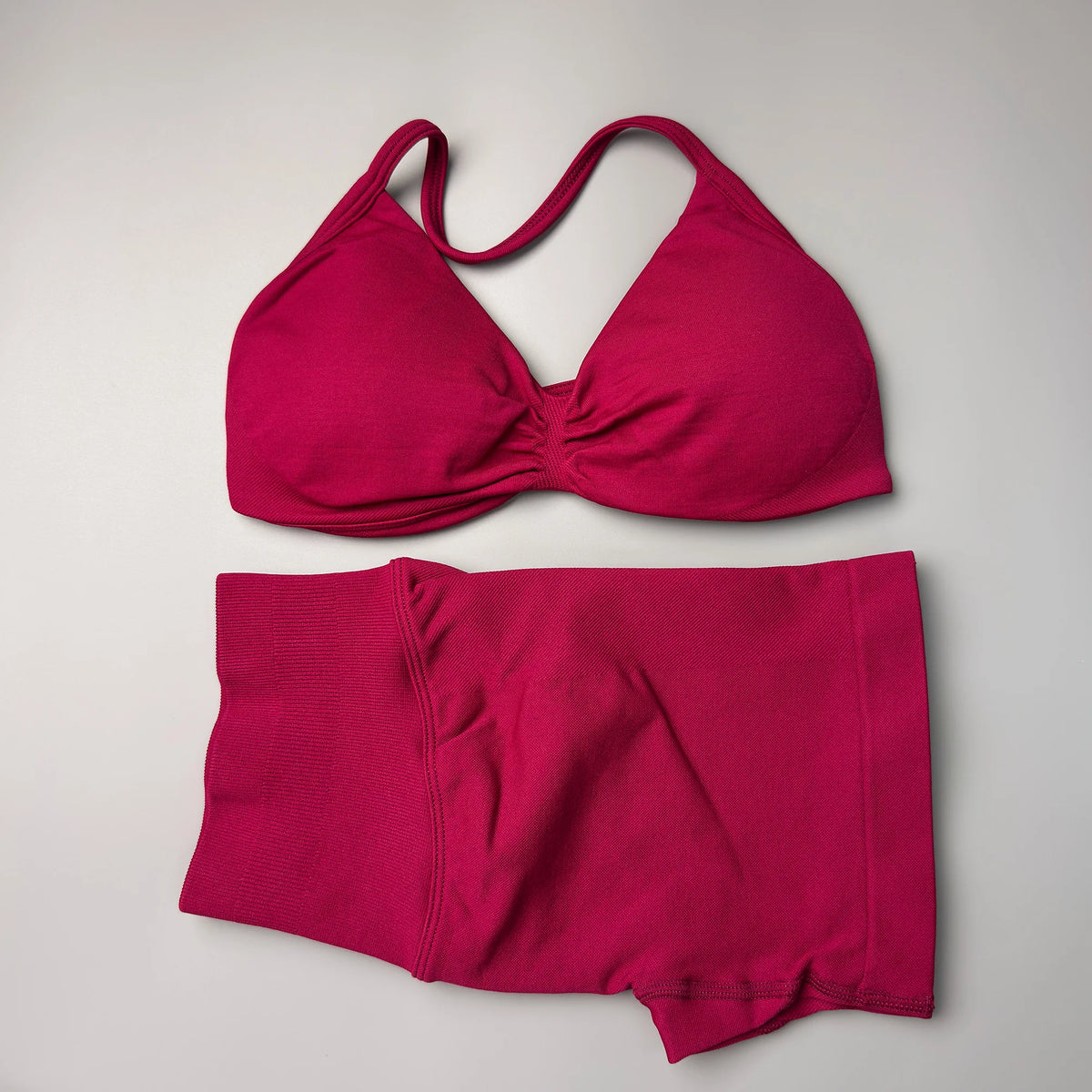 2 Pieces Gym Set Women Workout Clothes Scrunch Shorts Set Halter Sports Bra Fitness Top Woman Sportswear Yoga Set Outfits