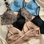 Fashion Women Underwear Cowboy Vest Seamless Simple Bra Deep V Wireless Comfort Brassiere Classic Sling Lingerie Outer Wear