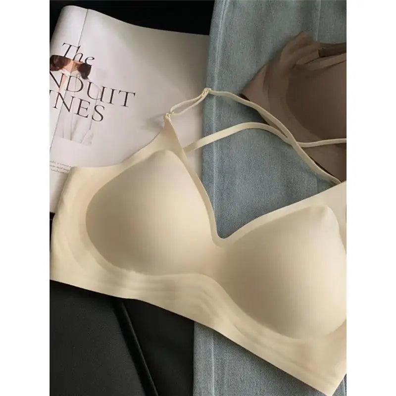 MOYISU Asian Fit Halterneck Women Cross Back Bodysuit Seamless Small Push Up Summer Outer Top SG Kawaii Fashion Bestseller
