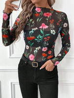 European and American style sexy leopard print mesh earrings tights T-shirt tops women's inner tops