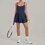 Women's Seamless Yoga Jumpsuit Sports Fitness Sleeveless Beautiful Back One-Piece Dress Workout Tennis Anti-exposure Jumpsuit
