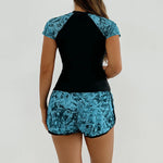 Print Two Pieces Swimsuits Shorts High Waisted Swimwear Female Tankini Sets Beach Wear Bathing Surfing Suit Women Swimming Suit