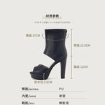 Retro Rome Gladiator Sandals Women Peep Toe Thin High Heels Summer Shoes 2026 Zip Lady Party Nightclub Show Plus Size 43
