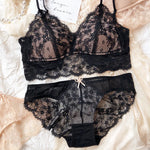 French Lace Triangular Cup Push Up Bra Set Women Sexy Lingerie Summer Comfort Fine Shoulder Strap Bras Backless Underwear Sets