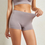 1PC Women Mid-Rise Boyshort Panties Ribbed Seamless Underwear Ladies Stretch Sports Panty Comfort Sexy Lingerie S-5XL Intimates