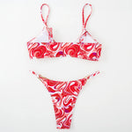 11 Colors Sexy Ribbed High Cut Bikini Women Swimwear Female Swimsuit Two-piece Bikini Padded set Bather Bathing Suit Swim V7111B