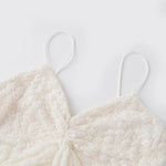 Women’s Solid Color Lace Halter Tank Tops Summer Fashionable Spaghetti Strap Handkerchief Hem Sheer Camis Tops