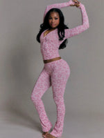 Spring fashionable hooded zipper cardigan set slim casual trousers two-piece set