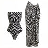 New Zebra Leopard Printed Swimsuit With Cover Up Women Swimwear Sexy Swim Suit Bikinis Female Bodysuit Bathing suit Beachwear