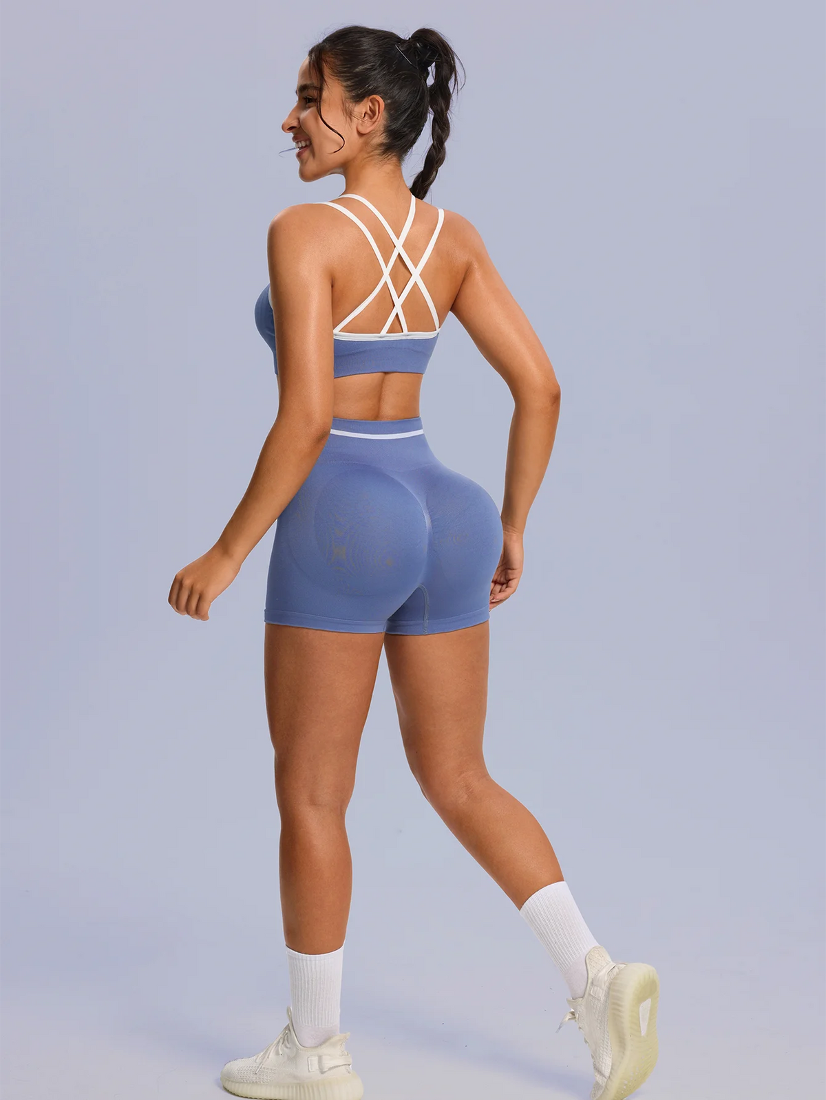 2PCS Yoga Set Women Push Up Bra Shorts Yoga Set Tracksuit Workout Overalls Fitness Gym Sport Outfit Tummy Control Sportswear New
