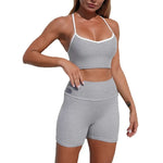 Women's Yoga Sets Sports Fitness Cross Beauty Back Bra Slim Fit Hip-Lifting Shorts Suits Running Workout Gym Training Sets