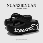 Women Summer Platform Flip Flops Thick Sole Soft EVA Home Beach Slippers For Female Leisure Beach Slides Girls High Heel Sandals