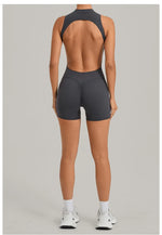 Women's Seamless Yoga Jumpsuits Sports Running Fitness Backless Sleeveless Hip-lifting One-piece Workout Gym Shorts Bodysuits