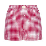 Teen Girls Plaid Shorts Elastic Waistband Pull-On Casual Lounge Summer Outfit Red Blue Color Women's Fashion